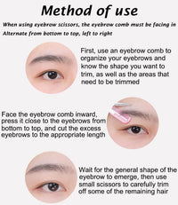 Stainless Steel Eyebrow Shaping Cut Scissors Comb Hair Remover