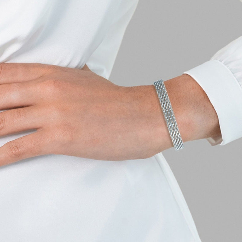 Women's Chain Bracelet Business Casual Golden Silver Metal Bracelet Jewelry